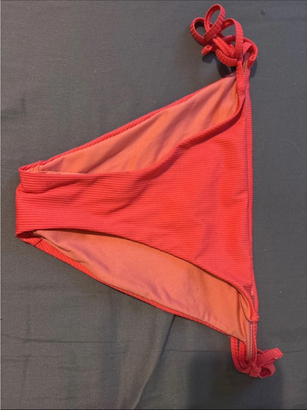 Pink Ribbed Bikini Bottom - Tie Side Swimwear